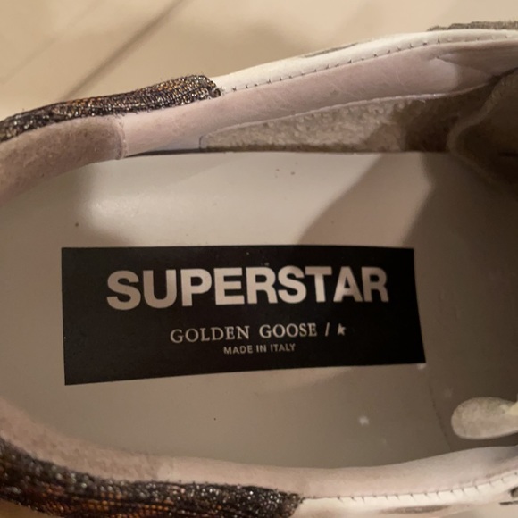 Golden Goose Superstar Classic With List / White with Lurex Heel. Box & duster. - Picture 7 of 13